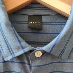 Dunning Golf XXL Grey/Blue striped Coolmax polo